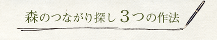 森のつながり探し３つの作法