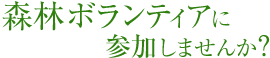 森林ボランティアに参加しませんか？