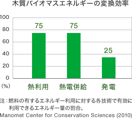 木質バイオマスエネルギーの変換効率