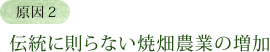 原因２：伝統に則らない焼畑農業の増加