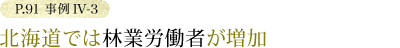 P.91　事例IV-3　北海道では林業労働者が増加