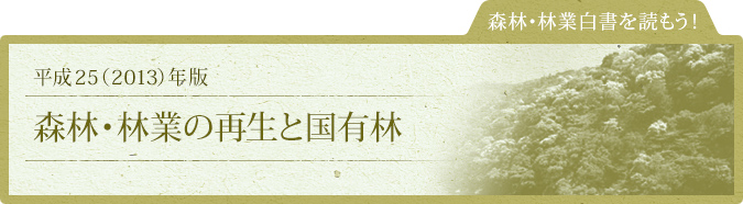 森林・林業白書を読もう！：平成25（2013）年版：森林・林業の再生と国有林